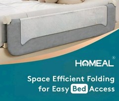 HOMEAL Bed Rail for Toddlers, 59in Swing Down Baby Bed Rail Guard, Toddler WHITE