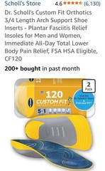 Dr Scholls Comfort Orthotics 3/4 Length Insoles Relieves Pain