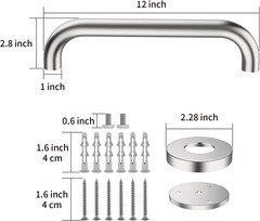 12″ Stainless Steel Grab Bar Brushed Nickel Wall Mount Bathroom Shower Handle