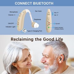 Rechargeable Digital Hearing Aids Advanced Noise Canceling For Elderly Users