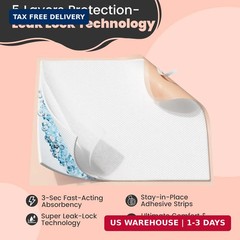 MKISS Bed Pads with Adhesive Strip 30″x36″, 50 Count, Thick Absorbent Incontinen