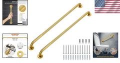 Heavy Duty 36″ Gold Grab Bars for Shower – 2pk, 500lb Capacity, Stainless