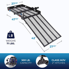 Silver Spring SC400-V2 Steel Scooter Wheelchair Carrier w/ Ramp 500 lb Hitch