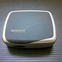 Genuine Resound Hearing Aid Case Protective Container Grey Silver 3.75″Lx3″W