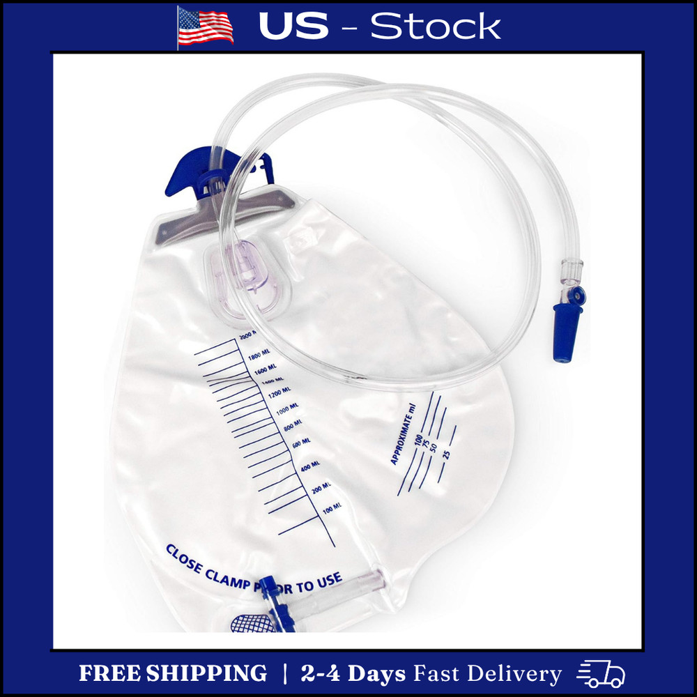 Foley Catheter Bag – Urinary Drainage Bag with Anti-Reflux Chamber – Urine Bag w