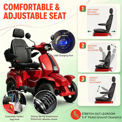 1000W Heavy Duty 4 Wheel Mobility Scooters Electric Powered Chair All M-Scooter