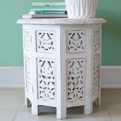 Cotton Craft Solid Wood Accent End – Vintage Boho Folding –