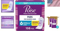 Contoured Incontinence Pads, 4 Drop Absorbency – 108 Pack for Ultimate Comfort