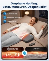 COMFIER Smooth Spine Triple Fusion Back Massager with Graphene Heat, 3-in-1 C…