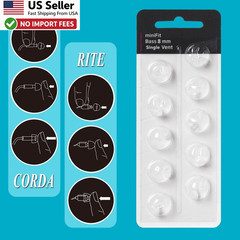 Oticon MiniFit Single Vent Bass Domes 8mm Hearing Aid Supplies 2 Packs FROM USA