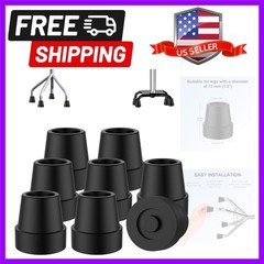 Quad Cane Tips 1/2 inch Set of 8, Heavy Duty Replacement Rubber Foot Pad, Non…