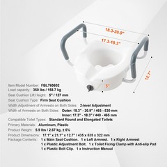 Uimoso 5″ Toilet Seat, Supports 350 lbs, Fits Round and Elongated Toilets