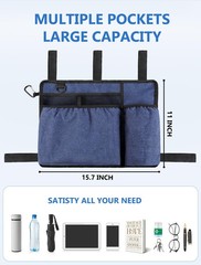 Walker Bag with Cup Holder for Folding Walker, Premium Waterproof Pouch for Walk