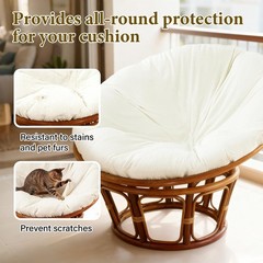 Papasan Chair Cushion Cover, 55″ X 55″ Soft Plush Fleece Slipcover Only, Removab