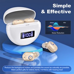 Pair Of Rechargeable Digital Hearing Aid With Adjustable Volume For Hearing Loss