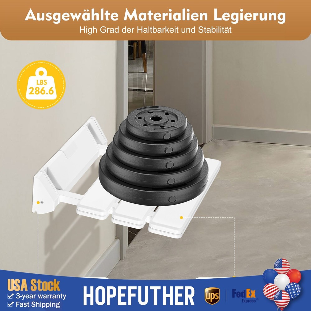 Shower Seat Folding Wall Mounted Bathroom Mobility Aid Chair Strong Fold Up Down
