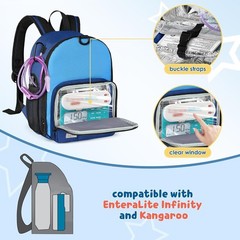 Compact Feeding Tube Bag Designed for School with Weight Distribution Straps