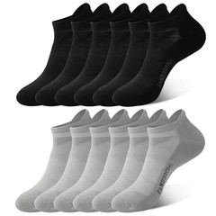 Men’s Ankle Socks Athletic Anti-Odor Cushioned Moisture Large Black*3,grey*3