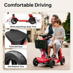 4 Wheel Folding Mobility Scooter Electric Power Wheelchairs Long Range 25/40Mile