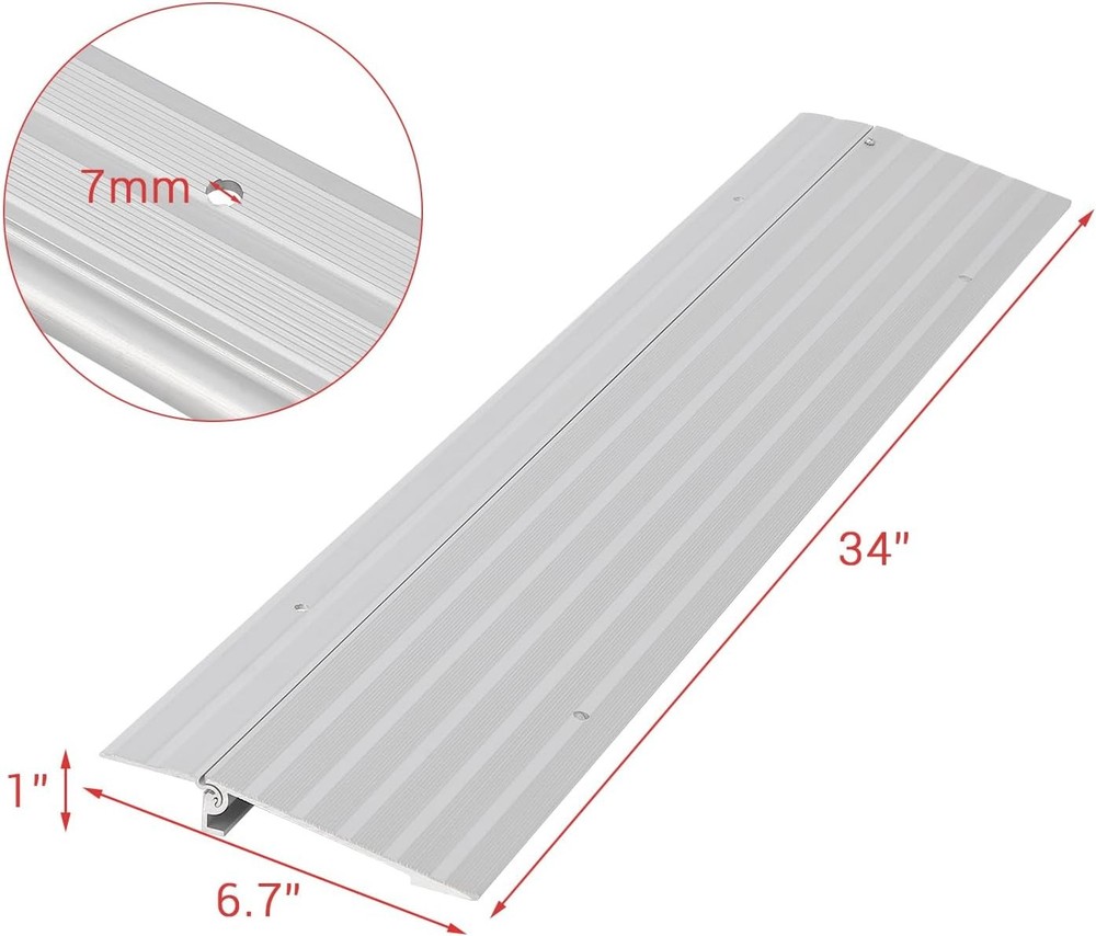 GRAVEE 34 Inch Width Door Ramp Aluminum 700lb Capacity Adjustable Indoor Outdoor