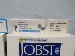 3 Jobst Ultrasheer Thigh High CT Silicone Lace Band 15 -20 mmHg SMALL Black N39M