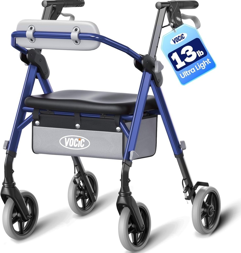 Z12 Lightweight Foldable Rollator Walker Standard Blue