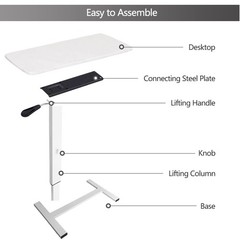Overbed Table,Hospital Bed Table,Pneumatic Bedside Table Adjustable Over The …
