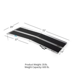 Titan Ramps 6 Foot Multi-Fold Aluminum Wheelchair Ramp, 600 Pound Capacity