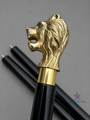 Solid Brass Lion Head Handle Antique Wooden Walking Stick Cane Designer Handmade