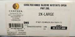 Corflex Cooltex Black Neoprene Knee Sleeve Brace Stabilizer Open PATELLA 2XL XXL