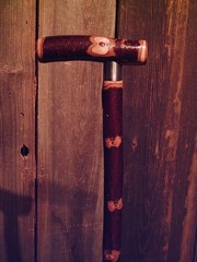 walking stick T handle NATURAL GROWN birch for average sized hands MADE IN USA