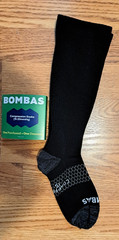 BOMBAS BLACK COMPRESSION KNEE HIGH MIDWEIGHT SOCKS (15-20mmHg) UNISEX SMALL NEW
