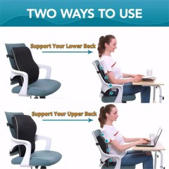 Truck Driver Seat Cushion Memory Foam Lumbar Back Support for Office Chair Car