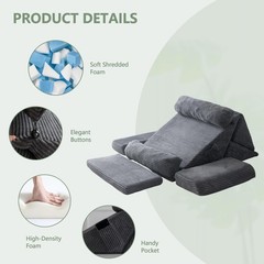 Higogogo 10Pcs Orthopedic Bed Wedge Pillow Set Soft Foam Body Positioners For