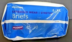 McKesson Extended Wear Incontinence Brief, Large / X-Large, 14/BG Waist 48-66 in