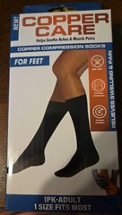 Copper Care Unisex Adult Compression Socks Soothes Aches & Pains Men/ Women New