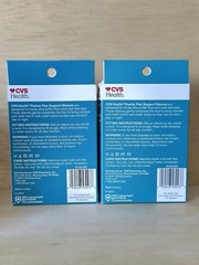 2-CVS Health Plantar Flex 4 Support Sleeves Sz Fits Most Compression Foot & Arch