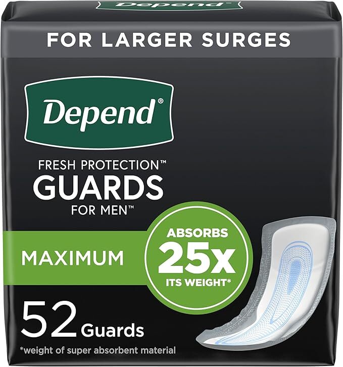 Depend Incontinence Guards for Men Bladder Control Pads Maximum Absorbency Dispo