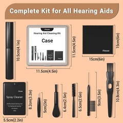 Premium Hearing Aid Cleaning Kit – Compatible with Rechargeable Large, Black