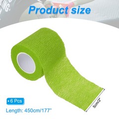 2″ x 177″ 6 Pcs Self Adhesive Bandage Wrap Elastic Self Tape Grass Green
