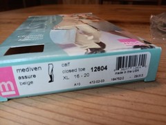 Mediven Assure 12604 Calf Highs 16-20 mmHg Beige Sz XL Closed Toe Open Box Read