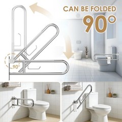 Toilet Grab Bar Support Rail 29.5 Inch, Anti-Slip Knurled Handicap Bathroom Safe