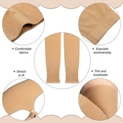 2 Pairs Full Forearm Tattoo Cover up Compression Sleeves Band Concealer Support