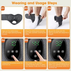 Electric 4 Modes Heated & 4 Vibration Foot Ankle Massager Pain Relief 1800mAh