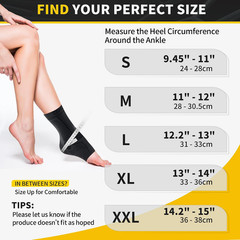 Ankle Compression Sleeve, Support for Plantar Fasciitis, 1 Pair