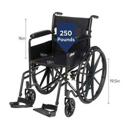 Foldable Manual Wheelchair w/Flip Back Armrest Swing Away Footrest Drive Medical