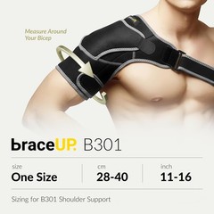 BraceUP Shoulder Brace with Adjustable Support and Ice Pad Pocket for Black