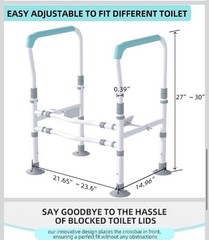 Toilet Safety Rails – Adjustable and Sturdy Handles (up to 400lbs.) NIB