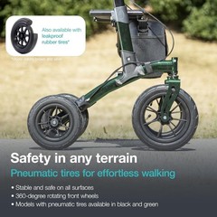 All Terrain Walker Rollator with 12” Pneumatic Tires – Foldable Outdoor Walke…