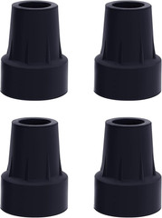 3/4 Inch Cane Tips Replacement Heavy Duty Rubber Tips Black 4 Pack Fits Aluminum